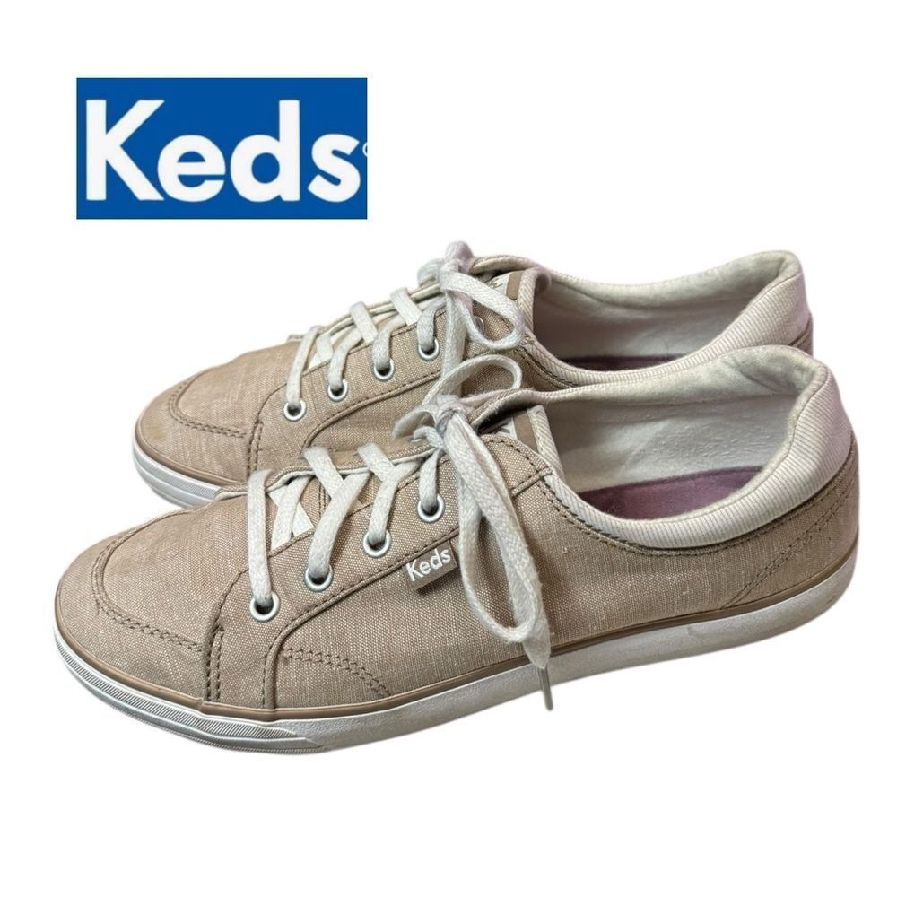 Keds Women's Lt. Khaki Fabric Lace-up Tennis Shoes Sneakers 7